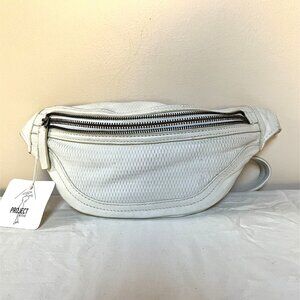 FRYE Lena Perforated Leather Belt Bag White Hip Pack